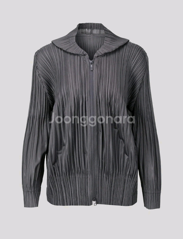 이세이미야케 플리츠플리즈 자켓 플러피 베이직 자켓 그레이 3사이즈--0