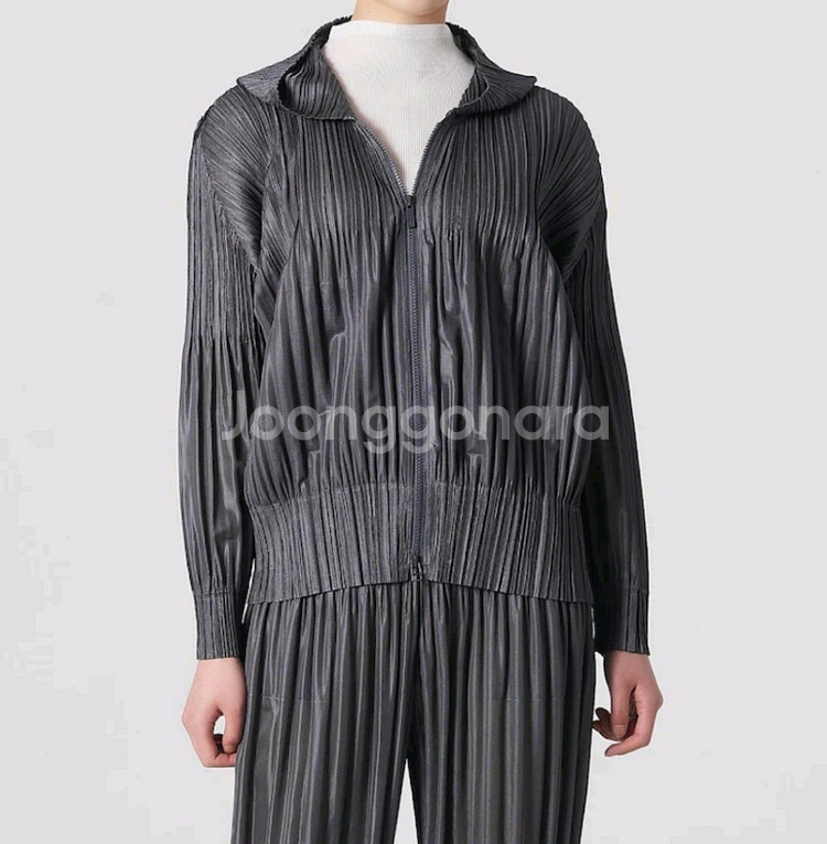 이세이미야케 플리츠플리즈 자켓 플러피 베이직 자켓 그레이 3사이즈--5