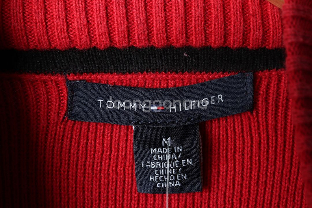 W(M) 타미힐피거 니트 반집업 레드 한정판--5