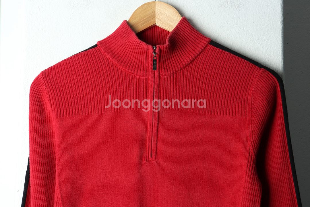 W(M) 타미힐피거 니트 반집업 레드 한정판--2