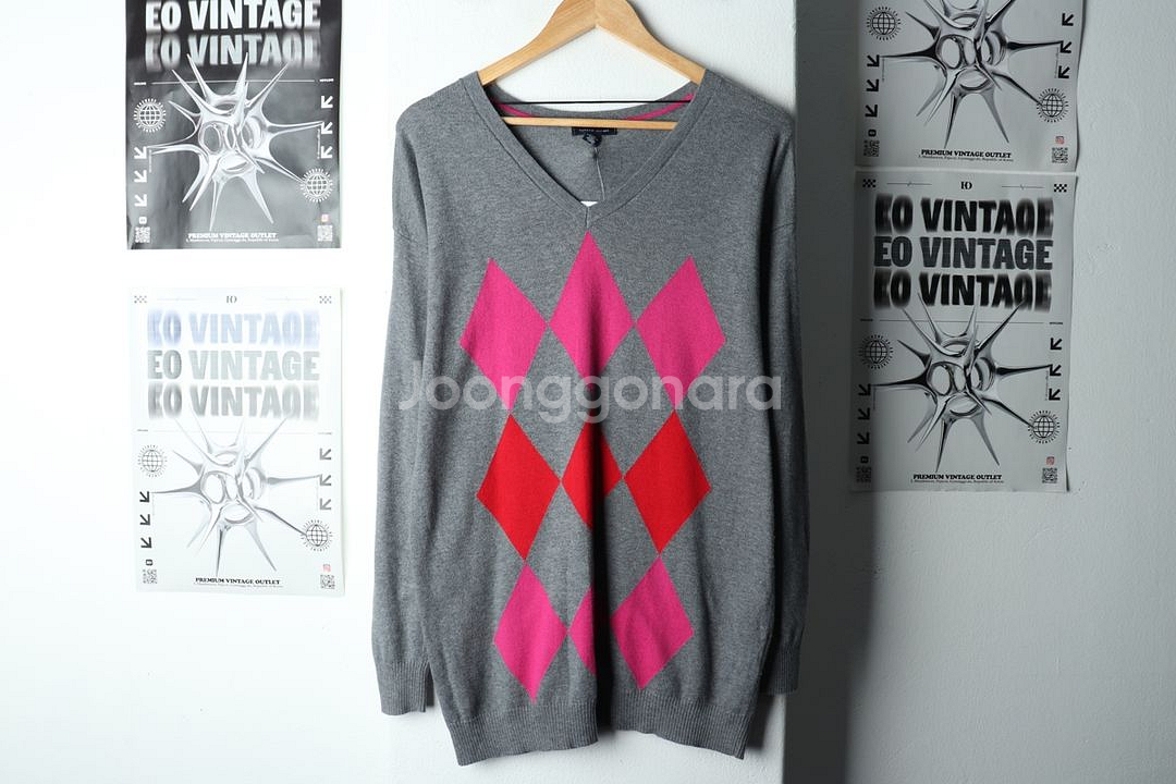 W(M-L) 타미힐피거 니트 그레이 아가일--1