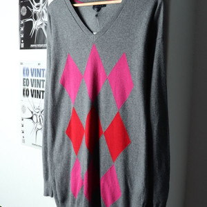 W(M-L) 타미힐피거 니트 그레이 아가일