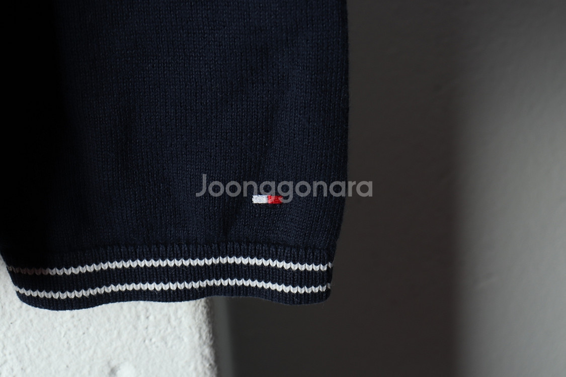 W(M) 타미힐피거 니트 네이비 패턴 유니크--4