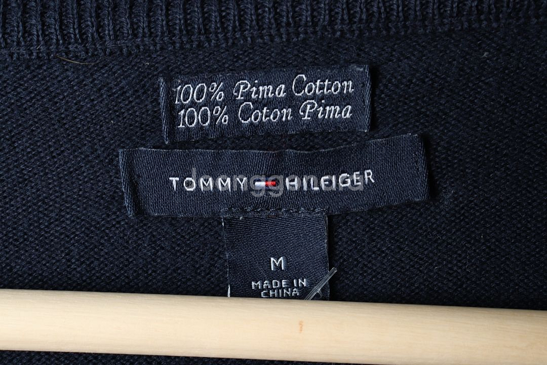 W(M) 타미힐피거 니트 네이비 패턴 유니크--6