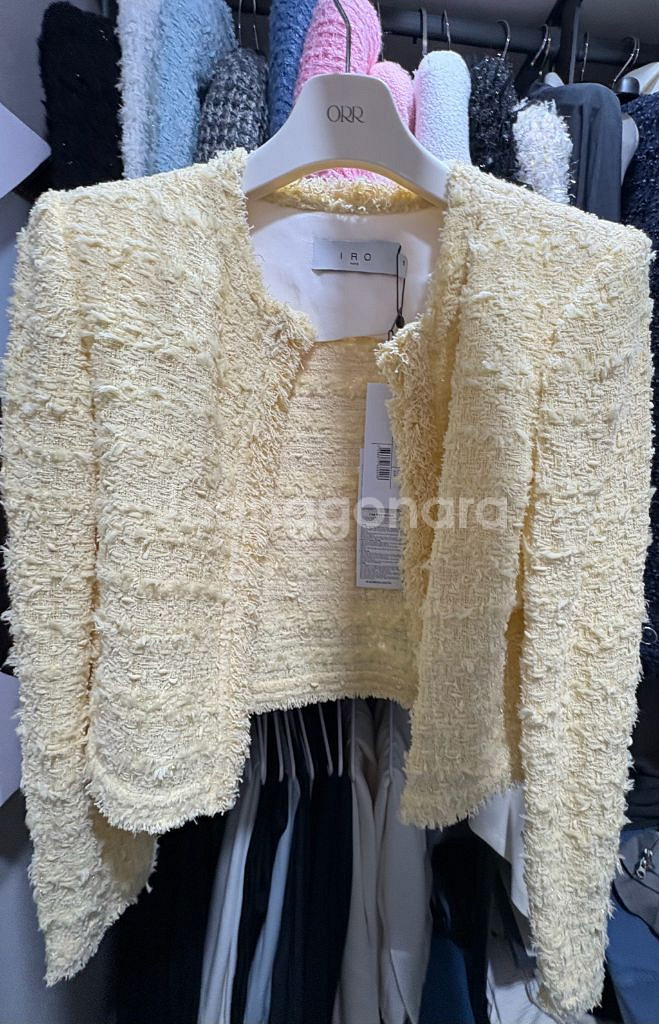 이로(iIRO) 25ss moana 트위드 자켓 라이트옐로우 36--5