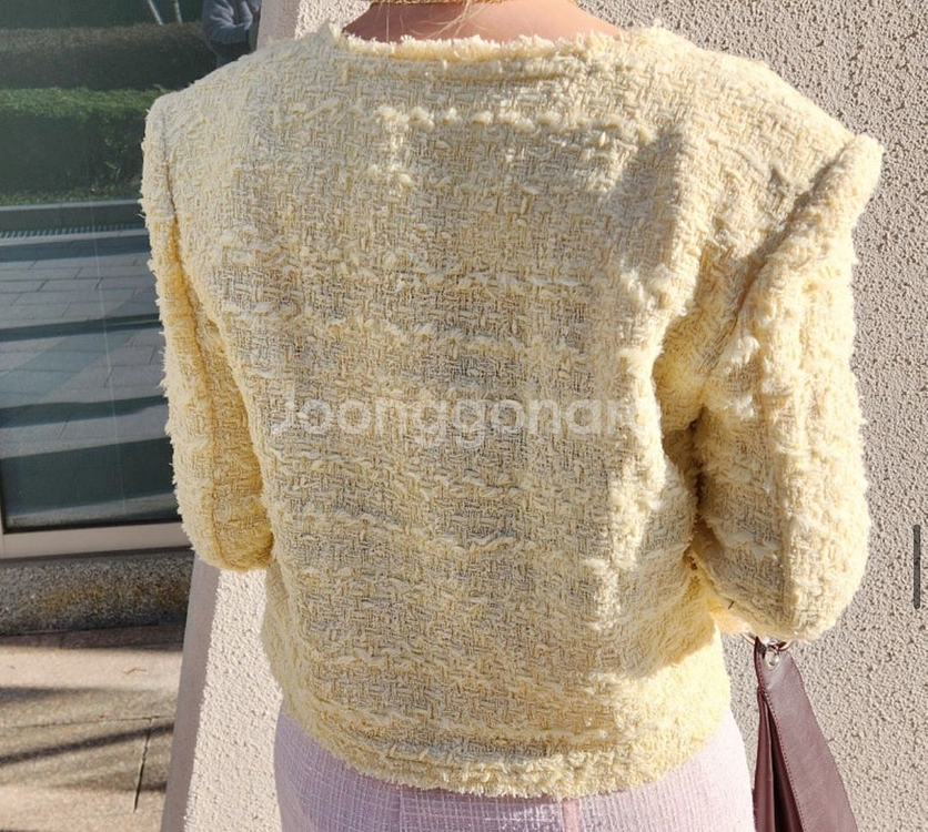 이로(iIRO) 25ss moana 트위드 자켓 라이트옐로우 36--4