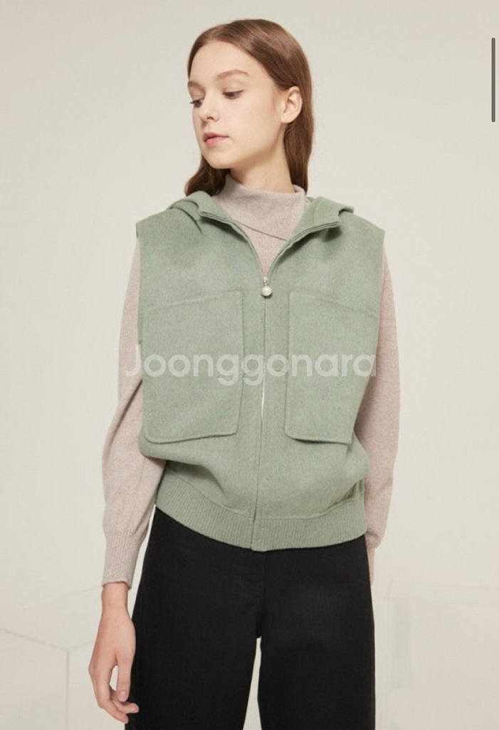 한섬 마인 핸드메이드 후드 베스트 랑방 타임 시스템 sj--2