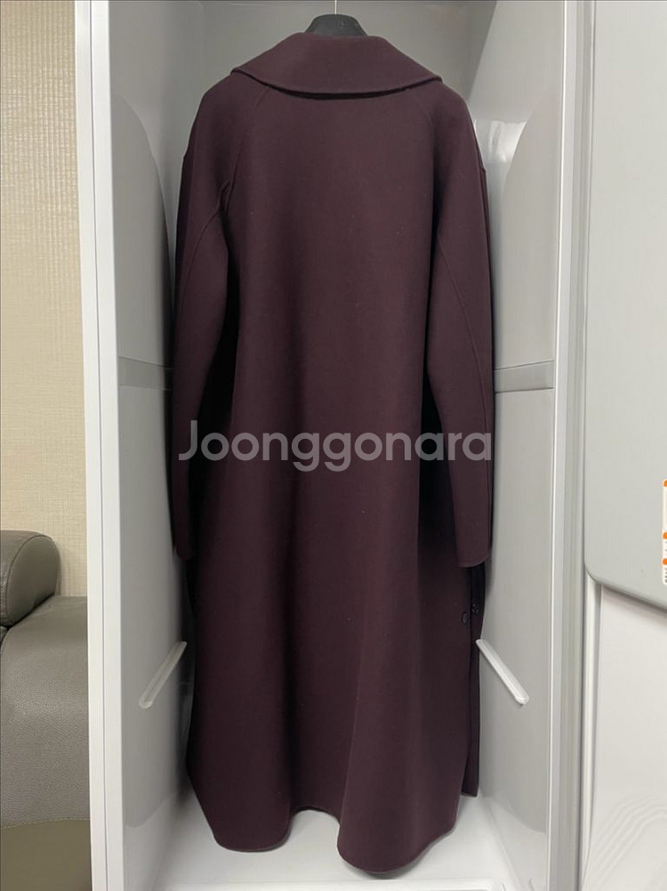 솔리드옴므 와인 오버핏 핸드메이드 롱코트 48사이즈--1