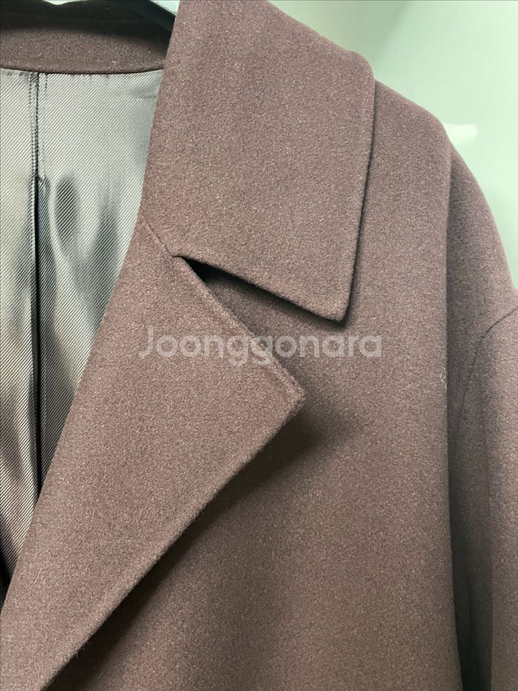 솔리드옴므 와인 오버핏 핸드메이드 롱코트 48사이즈--2