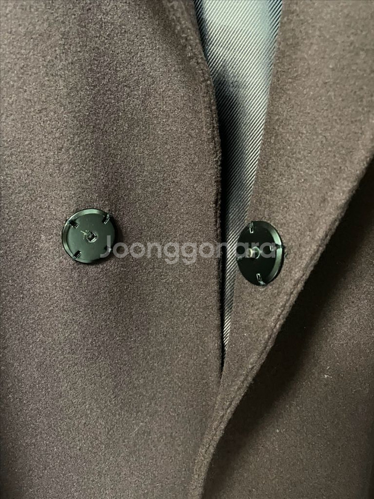 솔리드옴므 와인 오버핏 핸드메이드 롱코트 48사이즈--3