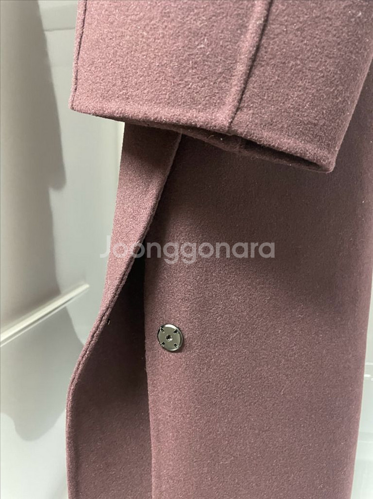 솔리드옴므 와인 오버핏 핸드메이드 롱코트 48사이즈--4