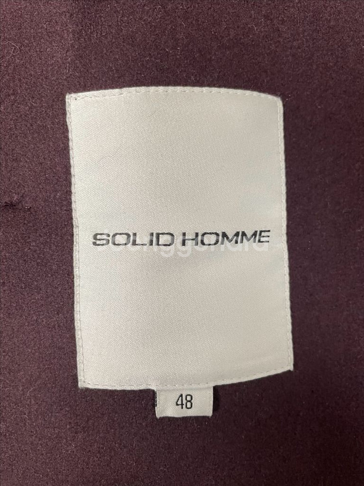 솔리드옴므 와인 오버핏 핸드메이드 롱코트 48사이즈--6