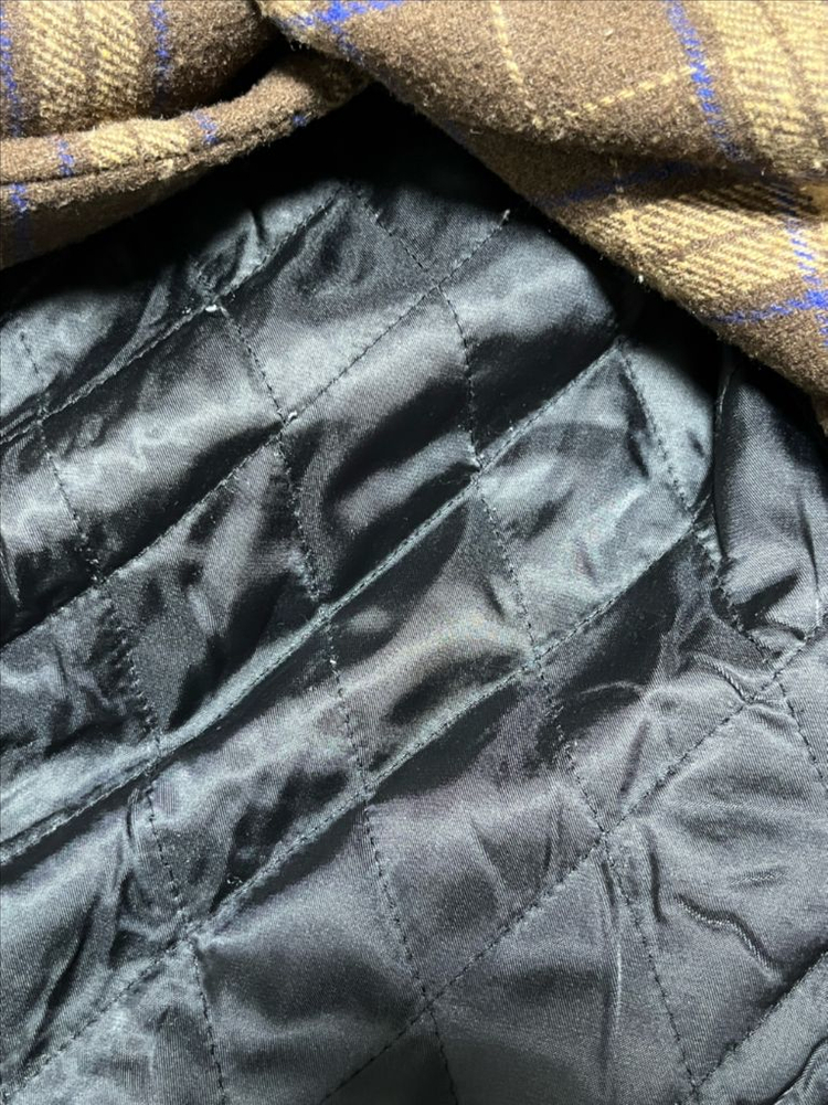 공용 세미오버핏 브라운 더블 체크 롱코트 L 이미지