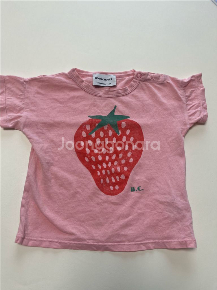 보보쇼즈 왕딸기 반팔티 6-12m--0