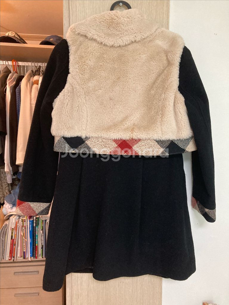 닥스 여아 모100% 코트 퍼조끼 세트 140--1