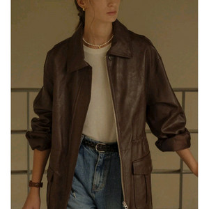 틸아이다이 레더자켓 브라운