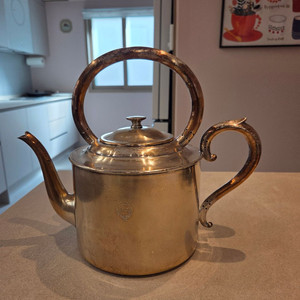 1800년도 후반 엔틱 영국제 최고급 명품 은도금 큰 커피 드립 주전자 무료배송