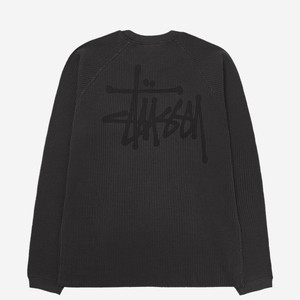 [XL] 스투시 래글런 써멀 롱슬리브 크루 워시드 블랙