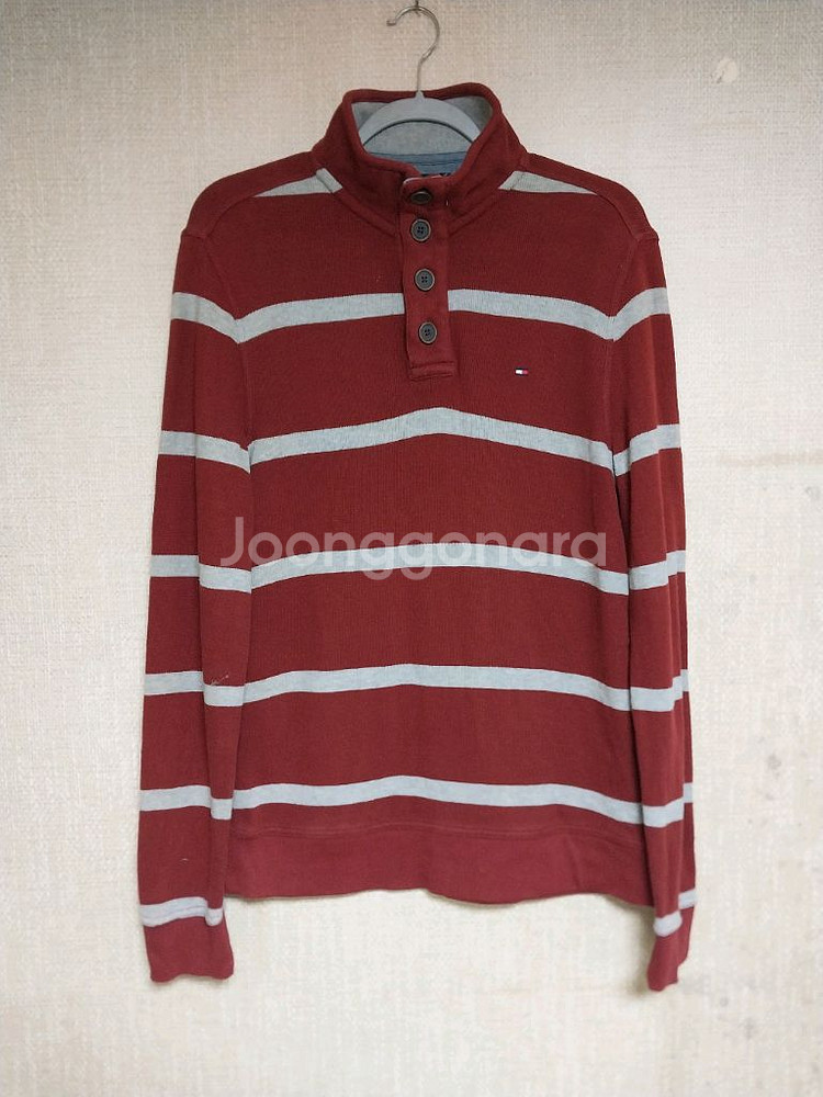 타미힐피거/100) 반집업 니트--0