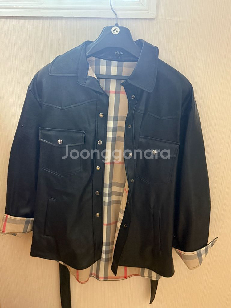 (택포) 마리마켓 크랙레더자켓--2