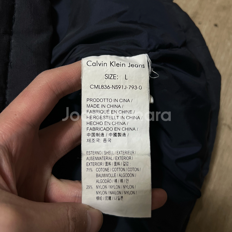 캘빈클라인 진스 여성 후드 야상 미디엄 패딩 점퍼 [네이비] L/100--4