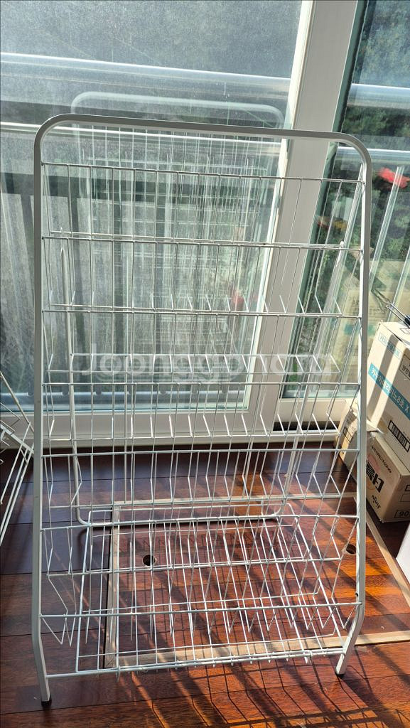 철제 책꽂이 5단 전면책장 2개--0