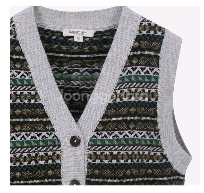 써스데이아일랜드 울 베스트 새상품--4