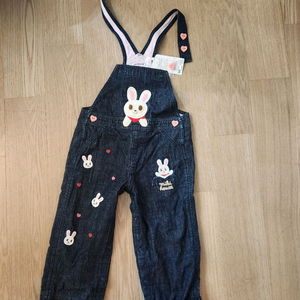 (새상품, 택달림) 미키하우스 우사코 멜빵바지 100