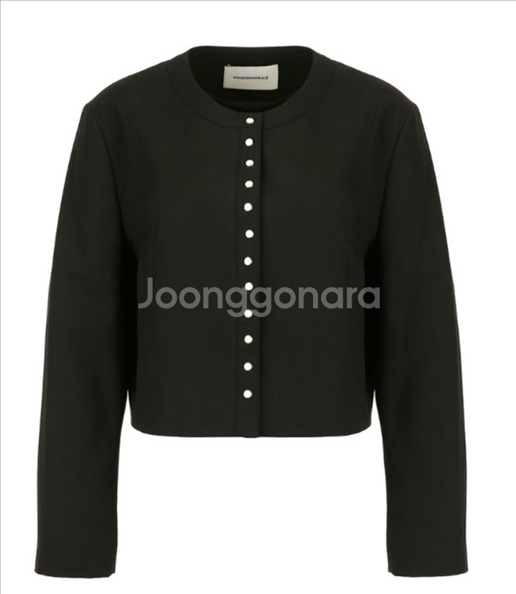 MAISONMARAIS 블랙 크롭 자켓 34-제니 공항패션 자켓--4