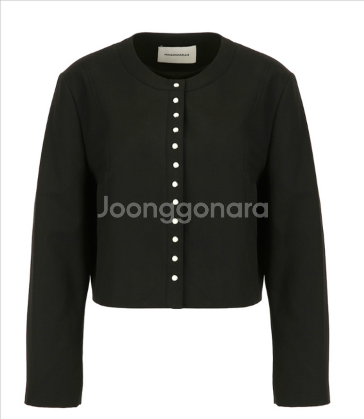 MAISONMARAIS 블랙 크롭 자켓 34-제니 공항패션 자켓--7