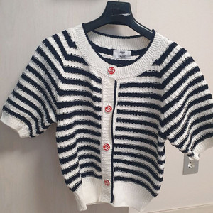 오브제 스트라이프 니트 가디건