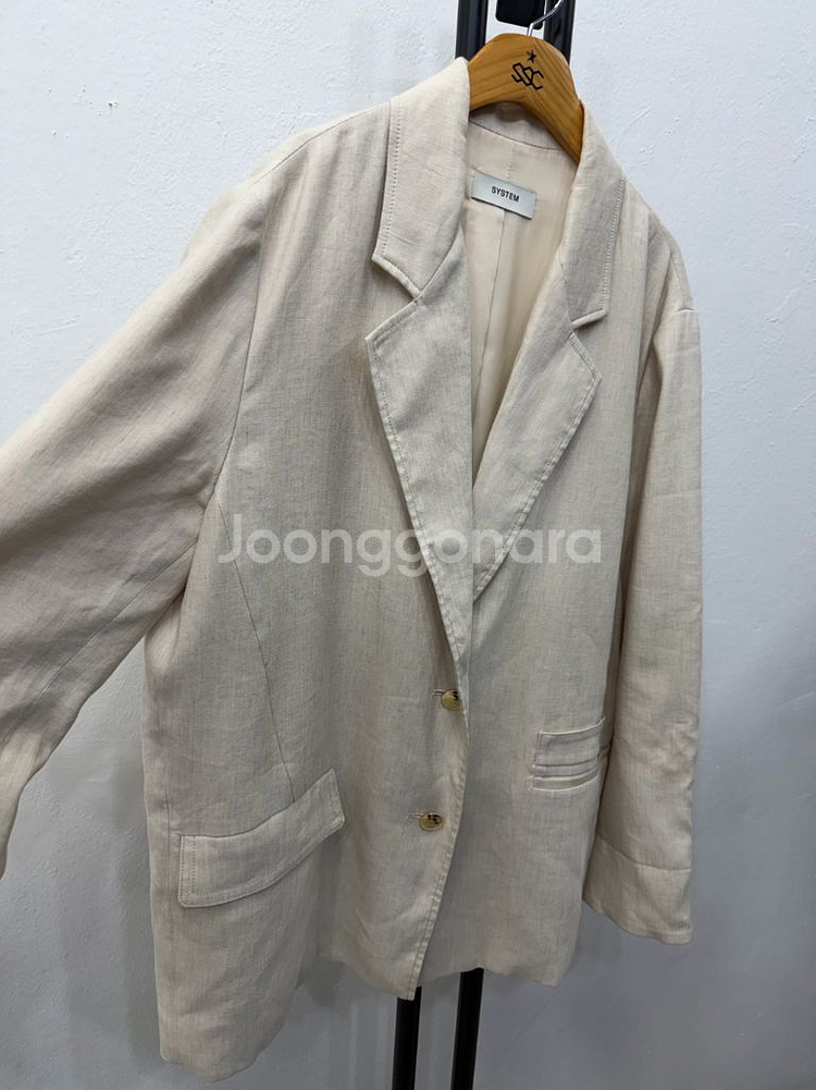 정품) 시스템 한섬 23ss 오버사이즈 린넨 블레이저 자켓 88--1