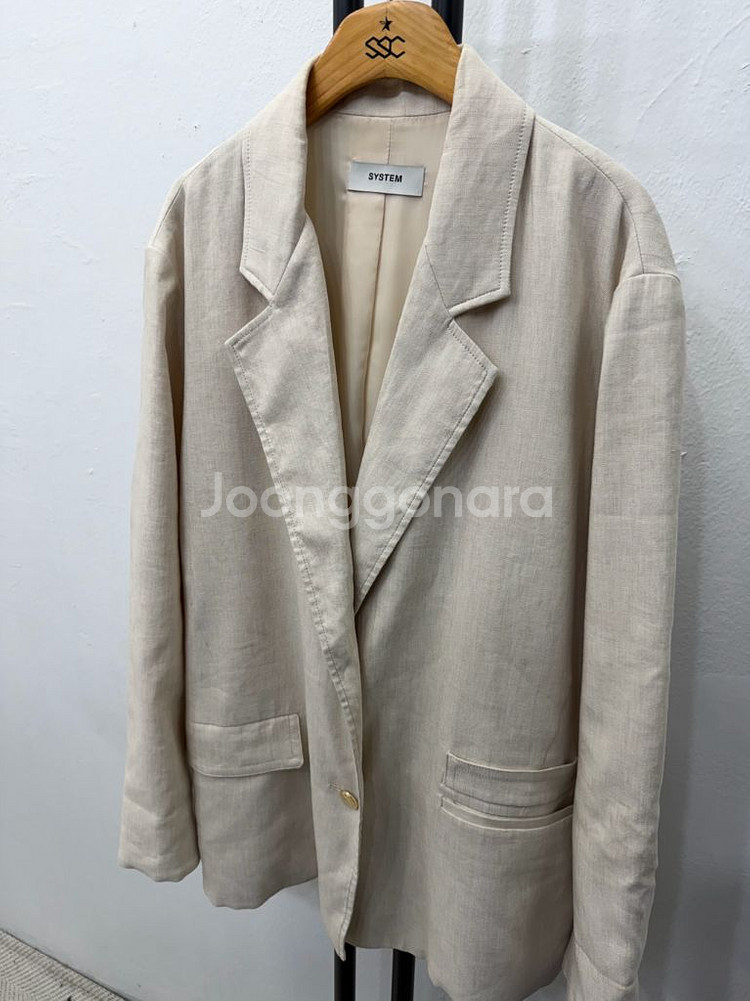 정품) 시스템 한섬 23ss 오버사이즈 린넨 블레이저 자켓 88--2