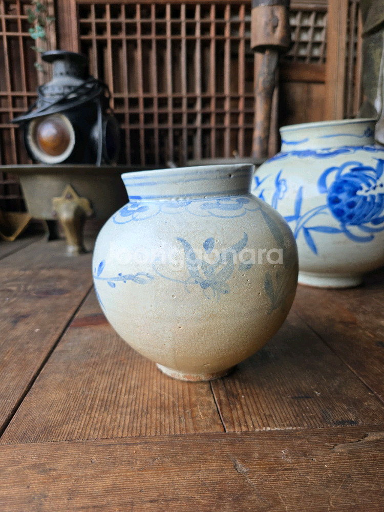 조선시대 청화백자 불수문호 / 석류문호--2