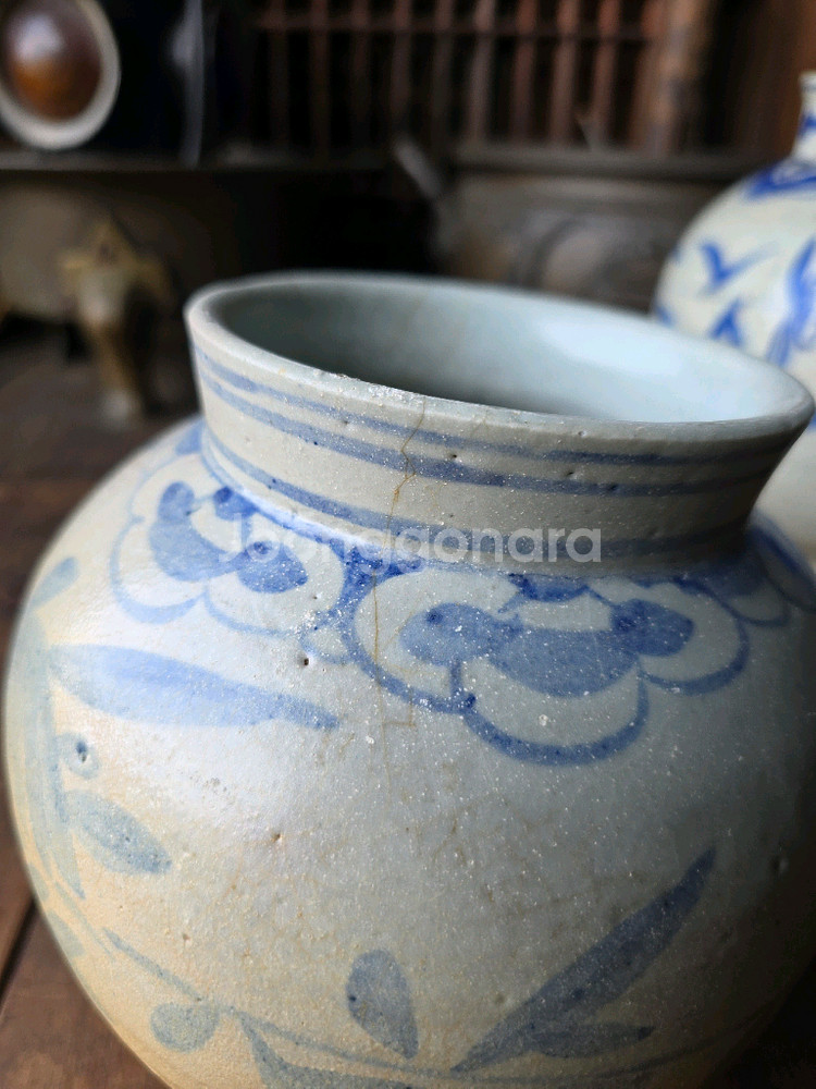 조선시대 청화백자 불수문호 / 석류문호--6