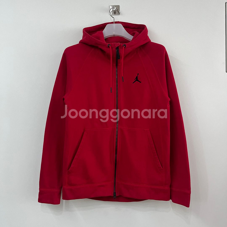 나이키 조던 자수로고 풀집업 레드 후드집업--1