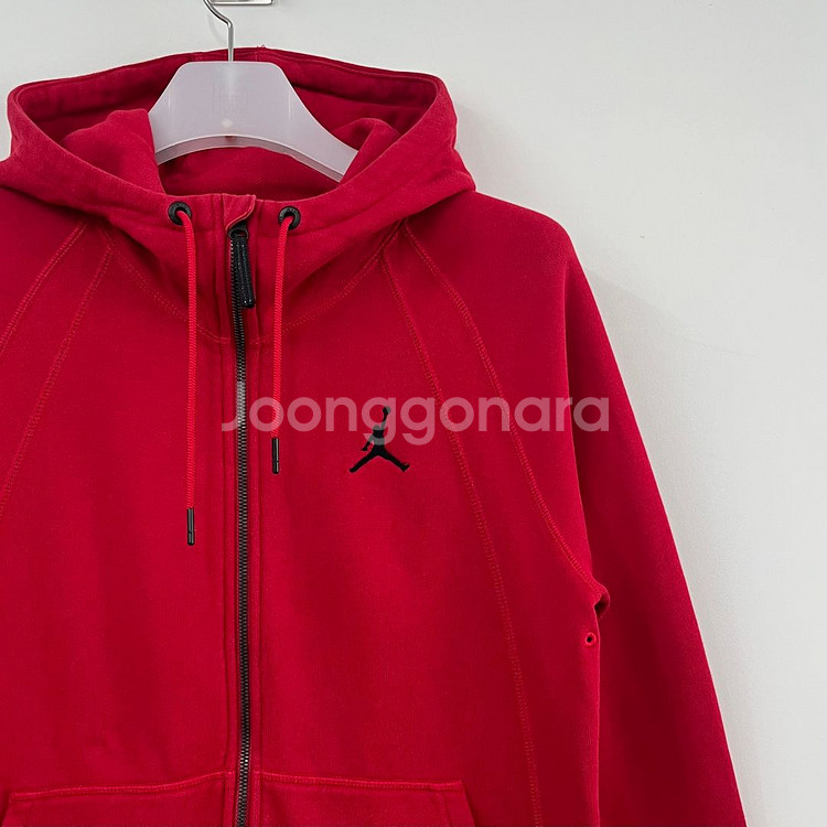 나이키 조던 자수로고 풀집업 레드 후드집업--3