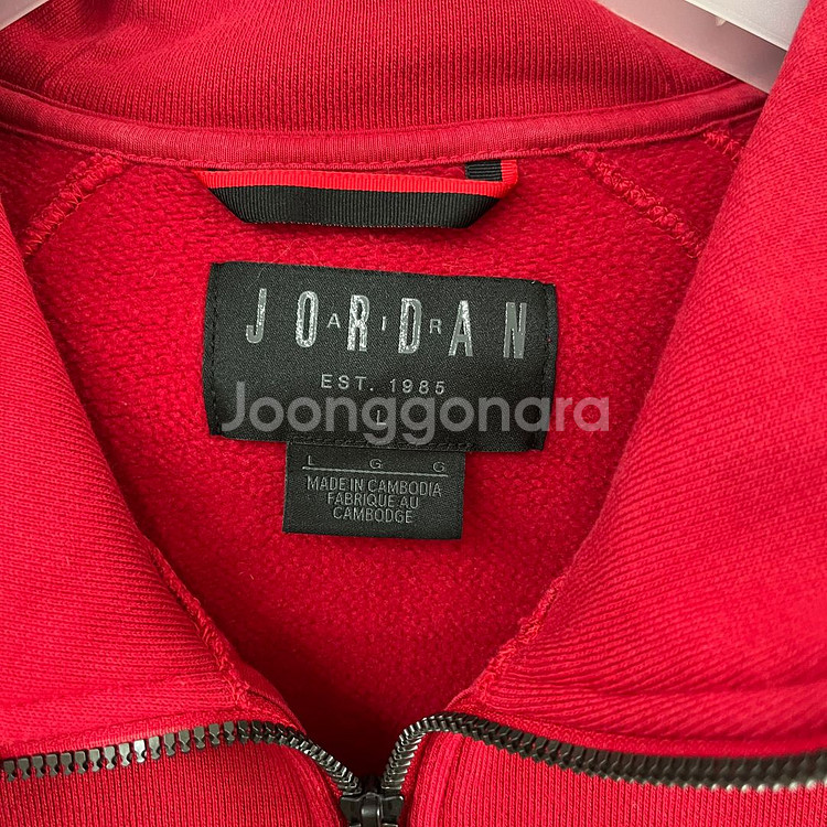 나이키 조던 자수로고 풀집업 레드 후드집업--5