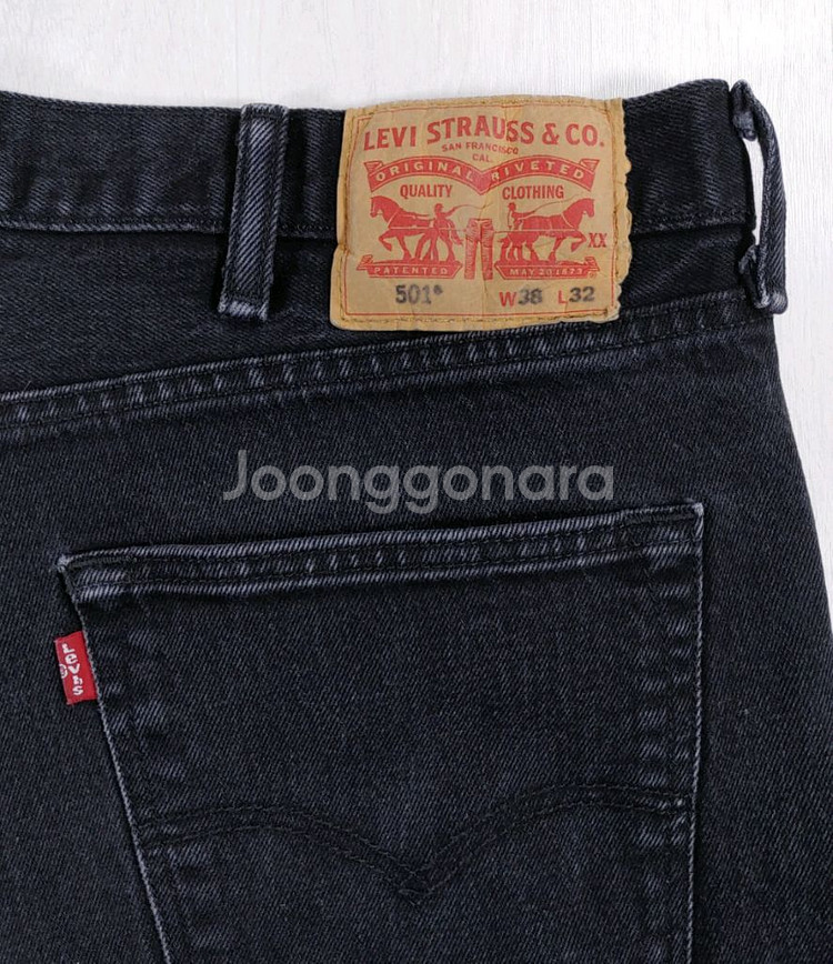 리바이스 501 블랙진 흑청 38인치 W38 L32--9