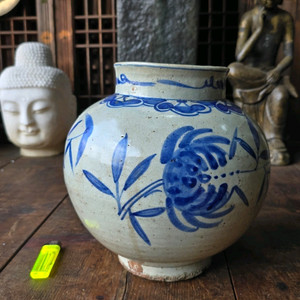 조선시대 청화백자 불수문호/석류문호