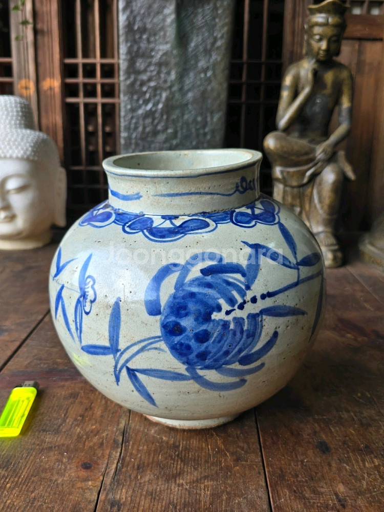 조선시대 청화백자 불수문호/석류문호--2