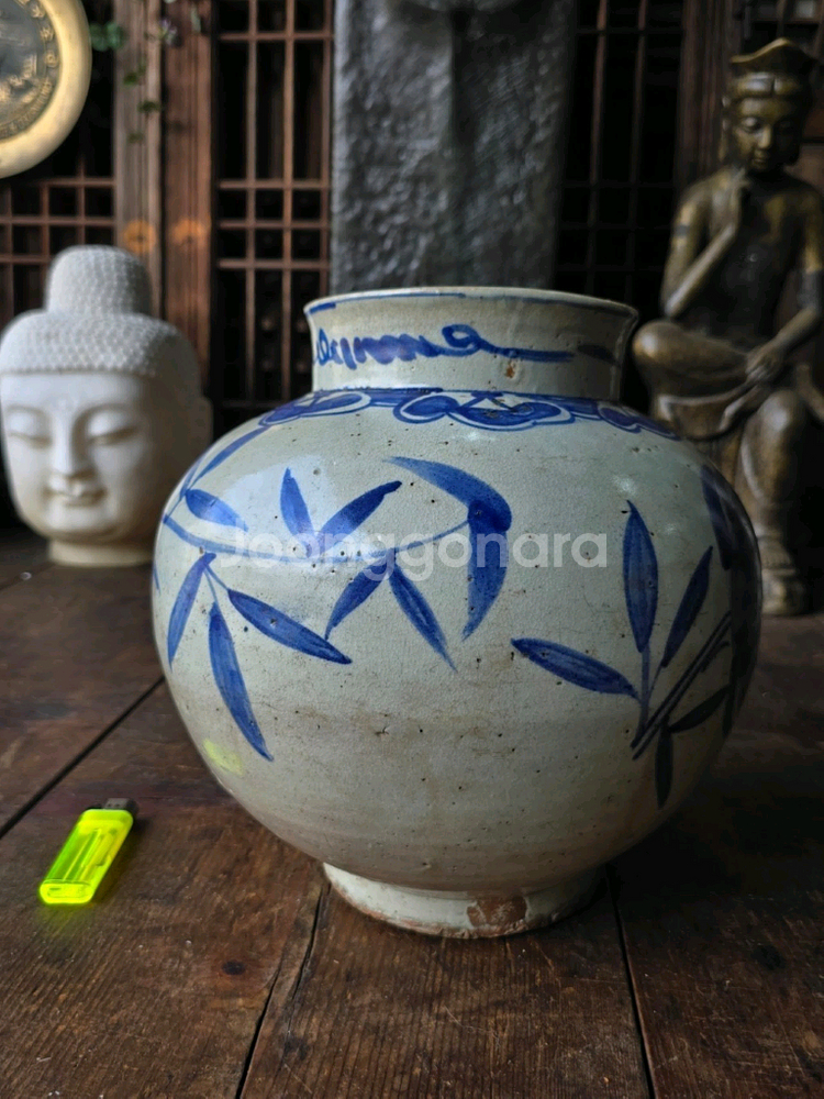 조선시대 청화백자 불수문호/석류문호--3