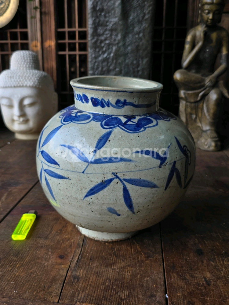 조선시대 청화백자 불수문호/석류문호--1