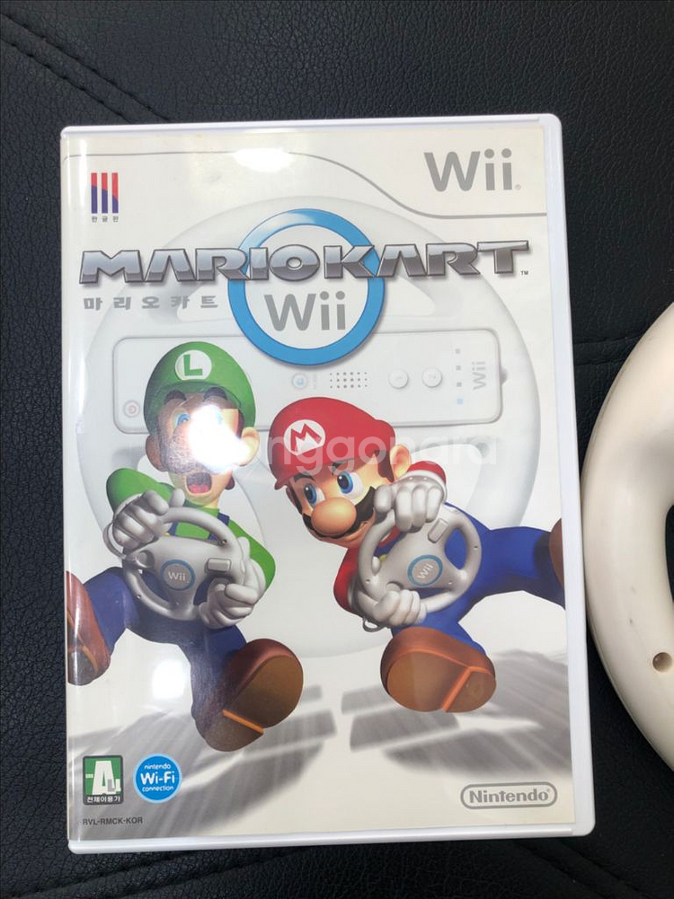 닌텐도위 마리오카트cd+호환핸들 1.5만--0
