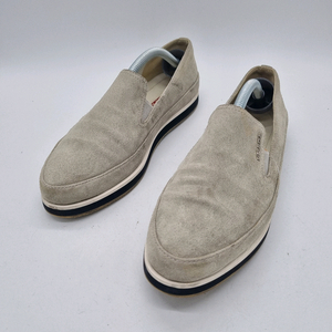 프라다 스웨이드 슬립온 스니커즈 그레이 여성 250mm