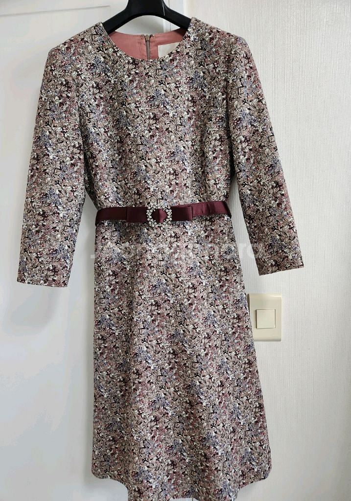 레니본 핑크브라운 원피스+보석벨트세트 66 하객룩--0