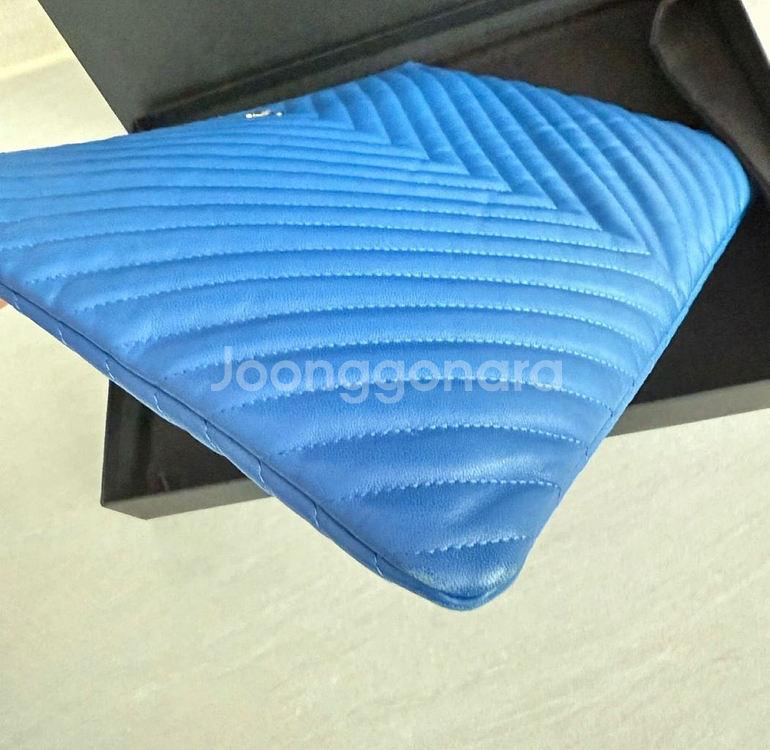 샤넬 퀼팅 램스킨 클러치백 라지--3