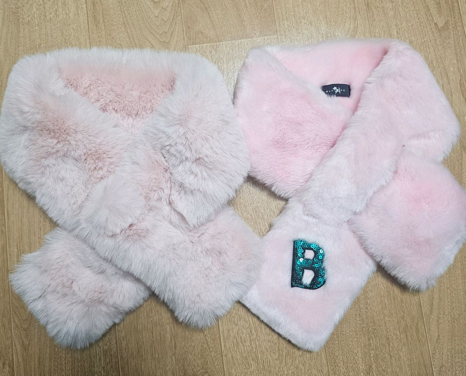 일괄 블루독 여아 퍼 머플러 목도리--1