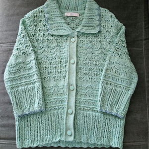 듀엘 카라 크로셰 니트짜임 가디건 판매해요 가격내림