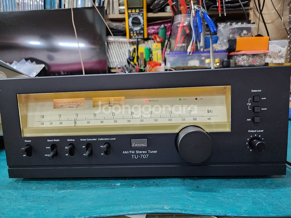 산수이 TU-707 AM/FM 스테레오 튜너--0